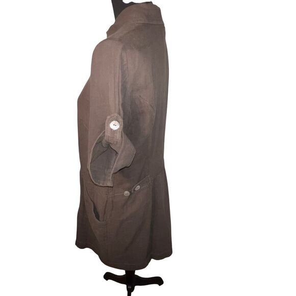 Nurture, Women’s size Medium Tan Cotton Silk lined Y2K pocketed camp dress - Picture 3 of 13